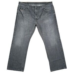 Levis 514 Straight Fit Mens Grey Faded Denim Jeans 42x30 100% Cotton